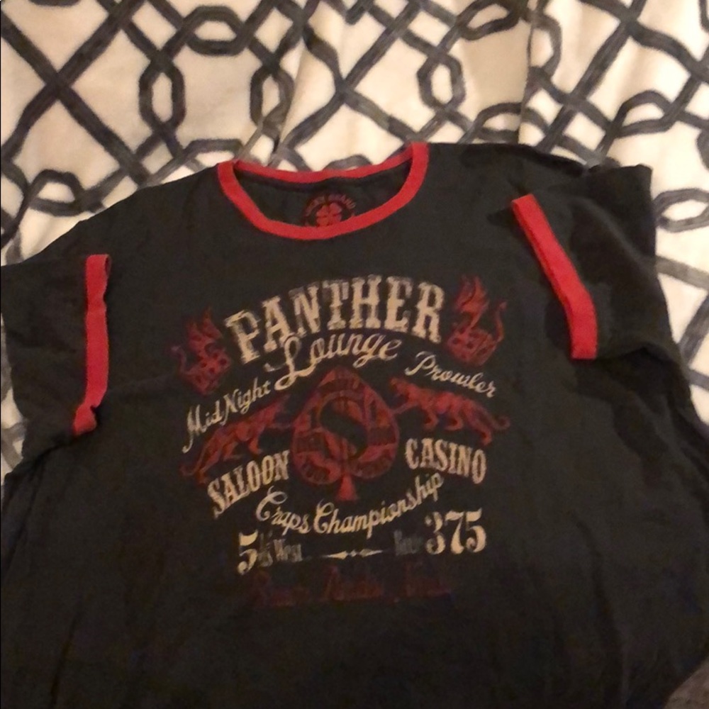 Men’s T-shirt black with red trim
